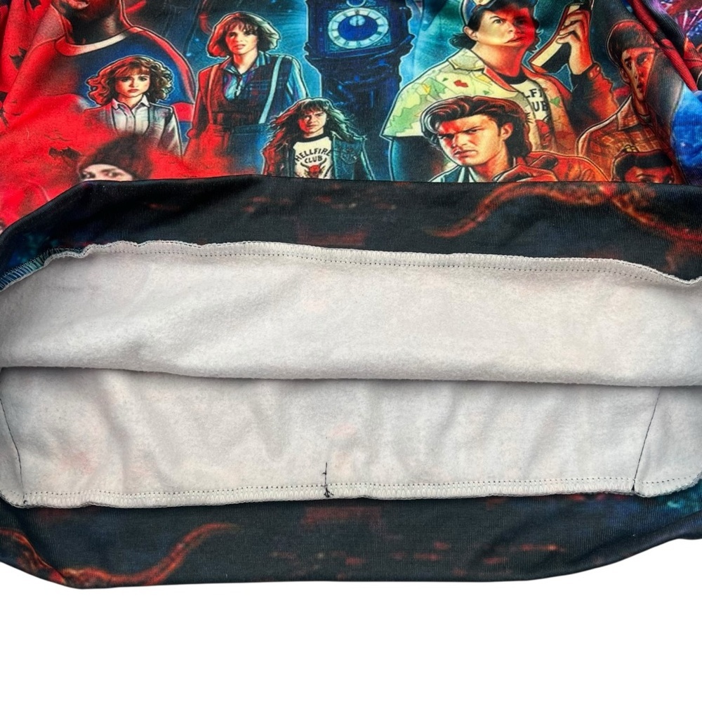 Stranger Things 3 Eleven Retro 80s All Over Print Unisex Hoodie Mens Large Style - Picture 8 of 8